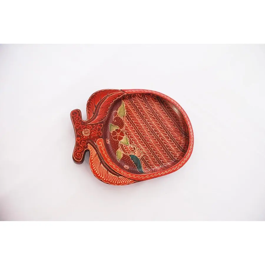 Artisan Apple-Shaped Wooden Plate