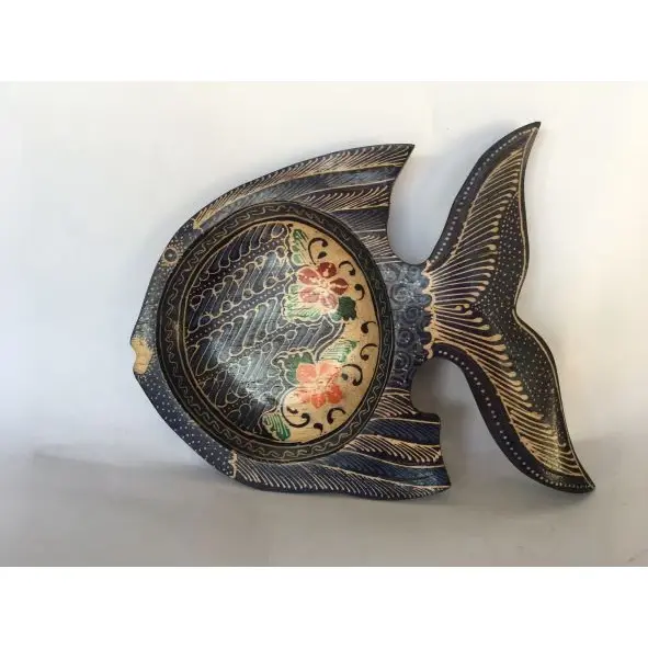 Artisan Round Fish Wooden Plate